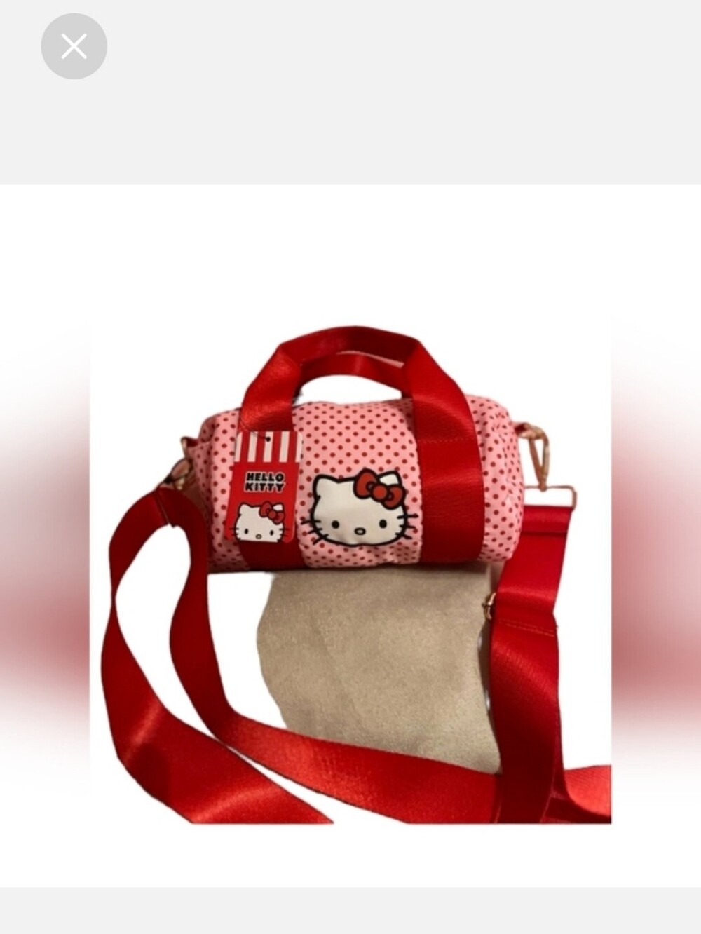 ✨️❤️Hello Kitty Pink💕& Red❣️ Polka Dot Barrel Crossbody /NWT / Collectors